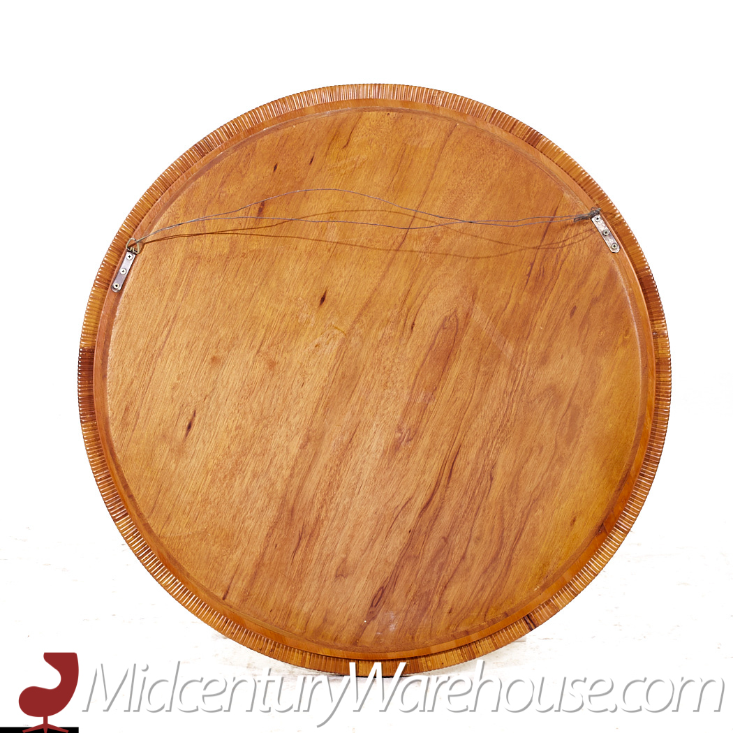 Bielecky Brothers Mid Century Rattan Round Mirror