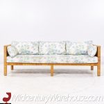 Billy Baldwin for Bielecky Brothers Mid Century Rattan, Cane and Brass Tuxedo Sofa  This Sofa Measures: 84.25 Wide X 32.5 Deep X 26.5 Inches High, with a Seat Height of 16 and Arm Height of 26.5 Inches