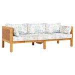 Billy Baldwin for Bielecky Brothers Mid Century Rattan, Cane and Brass Tuxedo Sofa