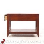 Broyhill Brasilia Mid Century Walnut and Brass Side End Tables - Pair