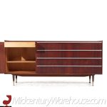 Edmond Spence Mid Century Walnut and Aluminum Credenza