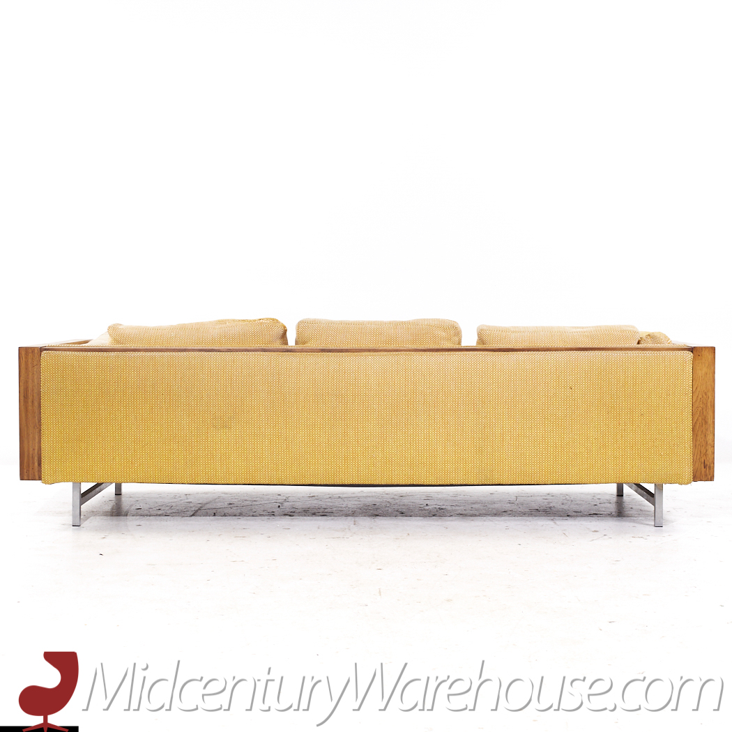 Founders Mid Century Cane and Walnut Sofa