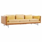 Founders Mid Century Cane and Walnut Sofa