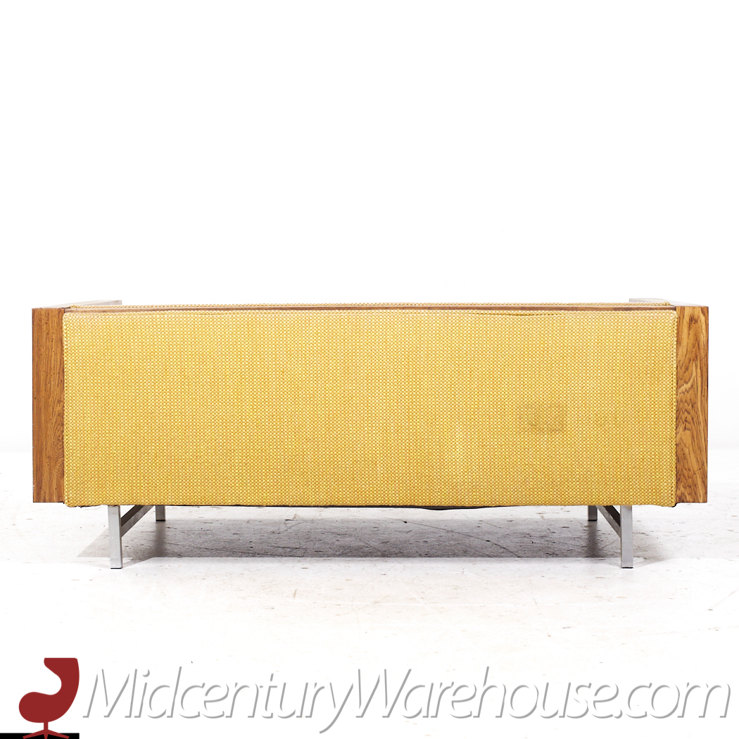 Founders Mid Century Walnut and Cane Loveseat