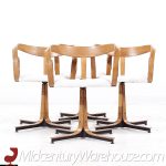 George Mulhauser for Plycraft Mid Century Walnut Sultana Swivel Chairs - Set of 4