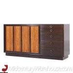 Harvey Probber Mid Century Rosewood and Mahogany Credenza and Hutch