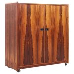 Intercontinental Design Mid Century Rosewood and Chrome Armoire Dresser