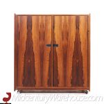 Intercontinental Design Mid Century Rosewood and Chrome Armoire Dresser