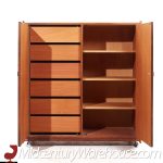 Intercontinental Design Mid Century Rosewood and Chrome Armoire Dresser