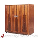 Intercontinental Design Mid Century Rosewood and Chrome Armoire Dresser