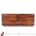 Intercontinental Design Rosewood and Chrome Lowboy Dresser