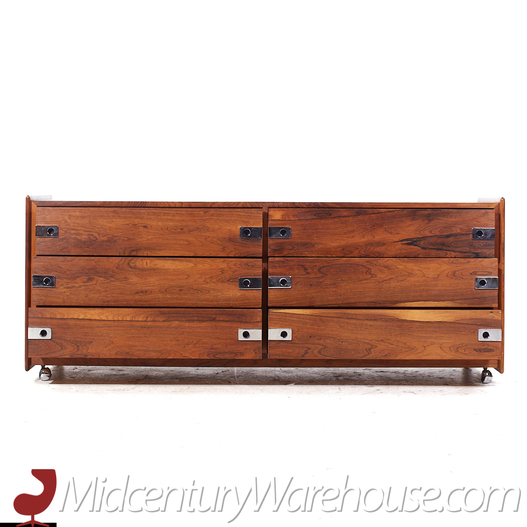 Intercontinental Design Rosewood and Chrome Lowboy Dresser