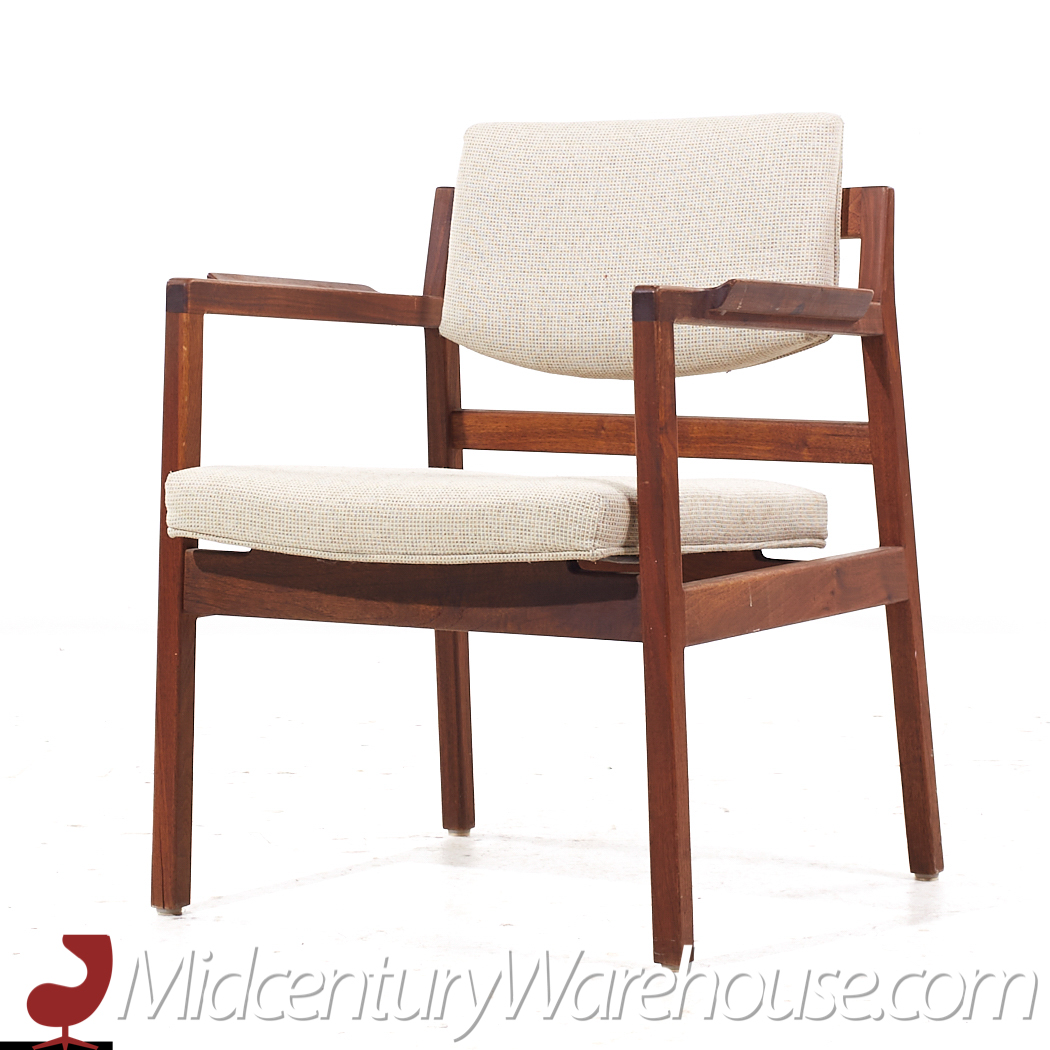 Jens Risom Mid Century Walnut Dining Chairs - Set of 6