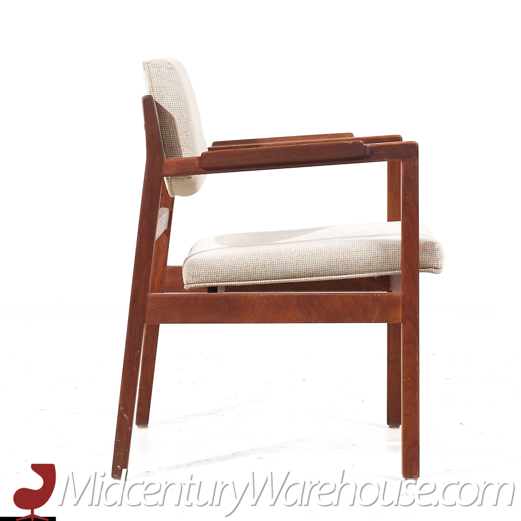 Jens Risom Mid Century Walnut Dining Chairs - Set of 6