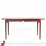 Jens Risom Mid Century Walnut Hidden Leaf Expanding Dining Table with 2 Leaves