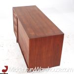 Jens Risom Mid Century Walnut Tambour Door Credenza and Hutch