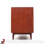 Jens Risom Mid Century Walnut Tambour Door Credenza and Hutch