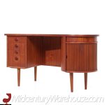 Kai Kristiansen Mid Century Danish Teak Tambour Writing Desk