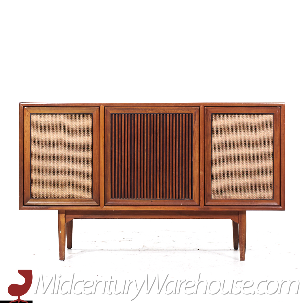 Kipp Stewart for Drexel Declaration Mid Century Walnut Stereo Console