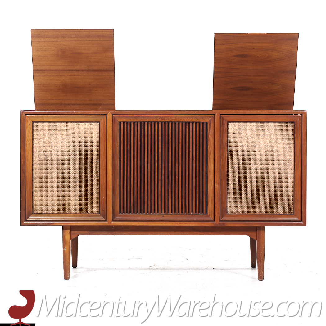 Kipp Stewart for Drexel Declaration Mid Century Walnut Stereo Console