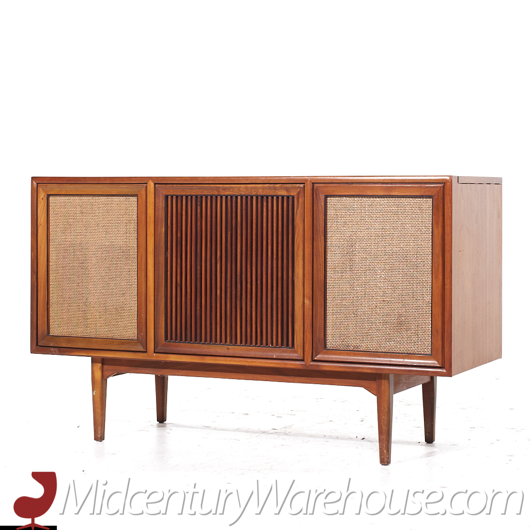 Kipp Stewart for Drexel Declaration Mid Century Walnut Stereo Console