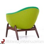 Kofod Larsen for Povl Dinesen Mid Century Danish Teak Pod Lounge Chairs - Pair