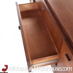 Lane Brutalist Mid Century Walnut Lowboy Dresser