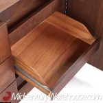 Lane Brutalist Mid Century Walnut Lowboy Dresser