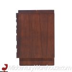 Lane Brutalist Mid Century Walnut Lowboy Dresser