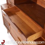 Lane Perception Mid Century Walnut Credenza and Hutch