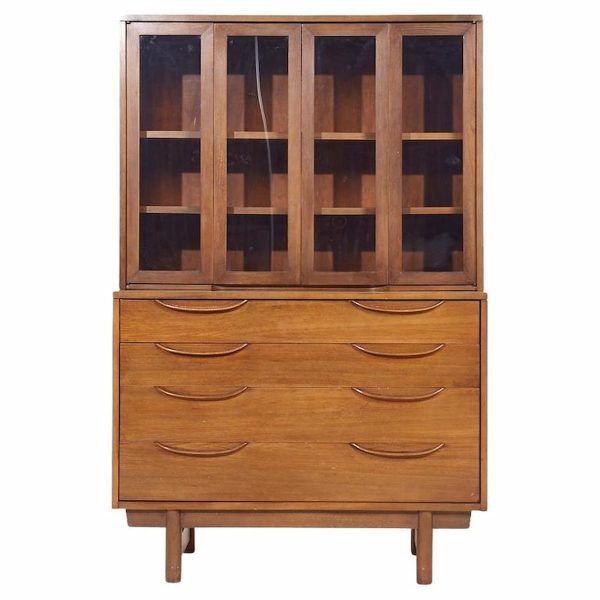 lawrence peabody for nemschoff mid century walnut credenza and hutch