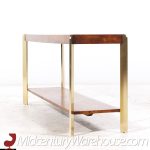 Mastercraft Style Mid Century Burlwood and Brass Console Table