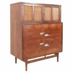 merton gershun for american of martinsville mid century x inlay walnut 9 drawer dresser