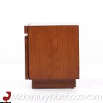 Milo Baughman Style Lane Mid Century Burlwood Nightstands - Pair