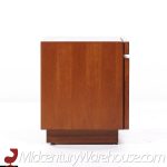 Milo Baughman Style Lane Mid Century Burlwood Nightstands - Pair