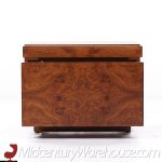 Milo Baughman Style Lane Mid Century Burlwood Nightstands - Pair