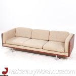 Milo Baughman Style Mid Century Danish Rosewood Case Sofa