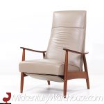 Milo Baughman for Thayer Coggin Mid Century Leather and Walnut Lounge Chair Recliner