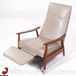 Milo Baughman for Thayer Coggin Mid Century Leather and Walnut Lounge Chair Recliner