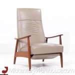 Milo Baughman for Thayer Coggin Leather and Walnut Lounge Chair Recliner - Pair