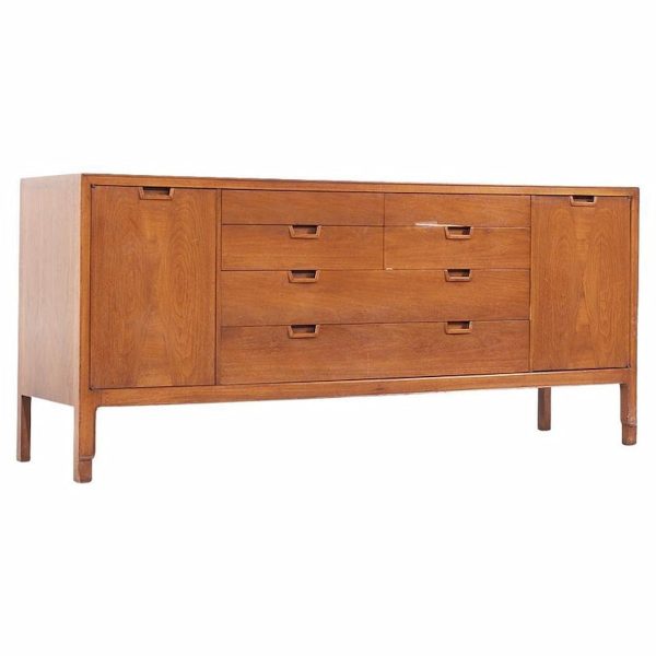 Mount Airy Janus Mid Century Walnut Lowboy Dresser