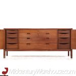 Mount Airy Janus Walnut 14 Drawer Lowboy Dresser