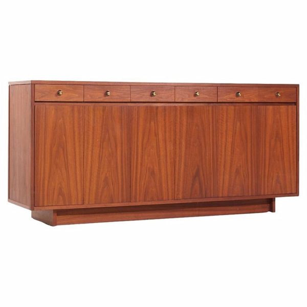 paul mccobb for h sacks & sons mid century 14-drawer walnut dresser