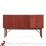 Peter Hvidt and Orla Molgaard-nielsen for Soborg Møbler Mid Century Danish Teak Tambour Door Credenza