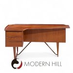 Peter Løvig Nielsen for Hedensted Møbelfabrik Mid Century Danish Teak Boomerang Desk | Mid Century Modern Furniture - Mid Century Furniture Chicago Peter Løvig Nielsen for Hedensted Møbelfabrik Mid Century Danish Teak Boomerang Desk