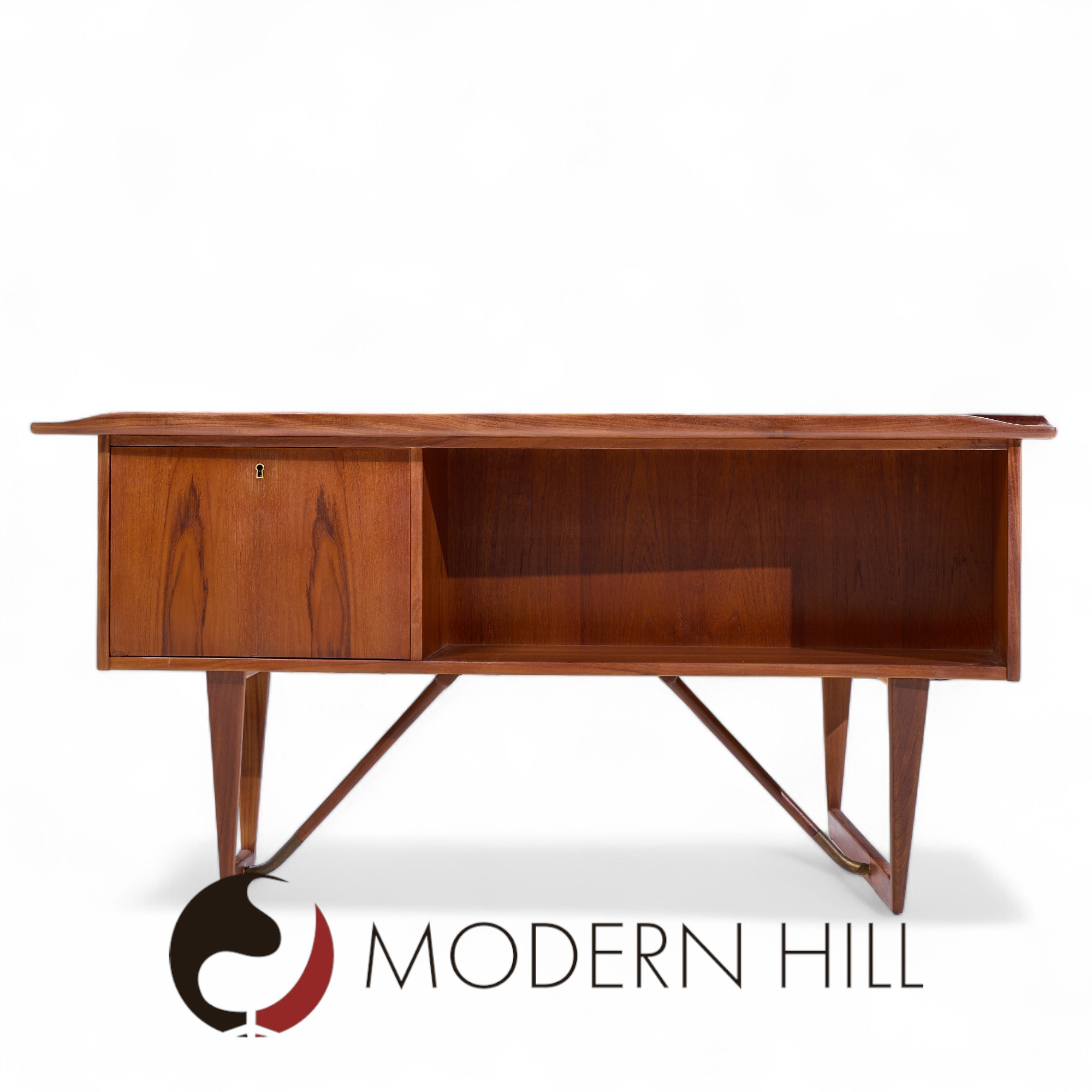 Peter Løvig Nielsen for Hedensted Møbelfabrik Mid Century Danish Teak Boomerang Desk