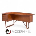 Peter Løvig Nielsen for Hedensted Møbelfabrik Mid Century Danish Teak Boomerang Desk | Mid Century Modern Furniture - Mid Century Furniture Chicago Peter Løvig Nielsen for Hedensted Møbelfabrik Mid Century Danish Teak Boomerang Desk