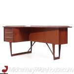 Peter Løvig Nielsen for Hedensted Møbelfabrik Mid Century Danish Teak Boomerang Desk