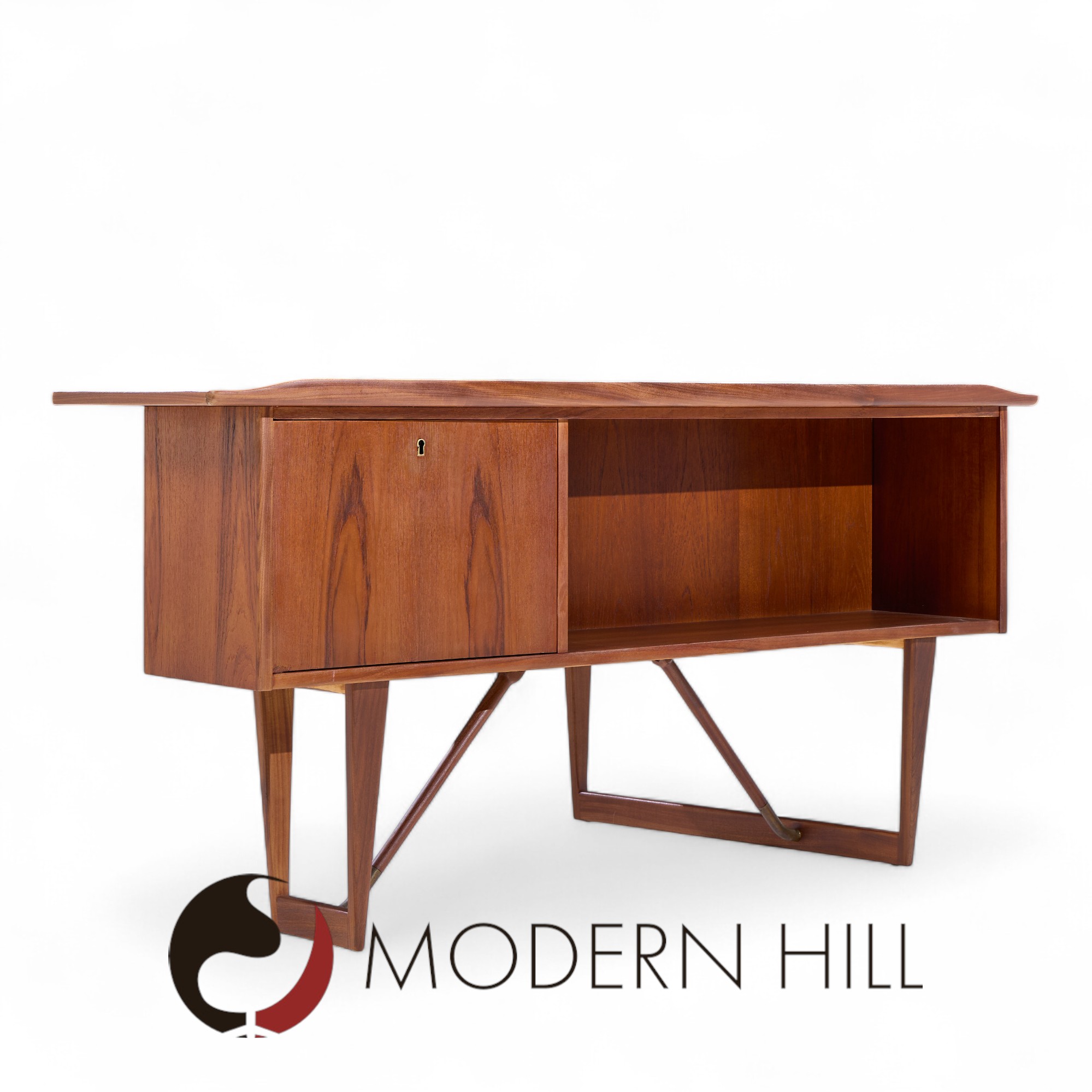 Peter Løvig Nielsen for Hedensted Møbelfabrik Mid Century Danish Teak Boomerang Desk