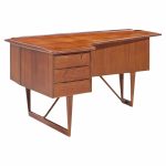 Peter Løvig Nielsen for Hedensted Møbelfabrik Mid Century Danish Teak Boomerang Desk | Mid Century Modern Furniture - Mid Century Furniture Chicago Peter Løvig Nielsen for Hedensted Møbelfabrik Mid Century Danish Teak Boomerang Desk